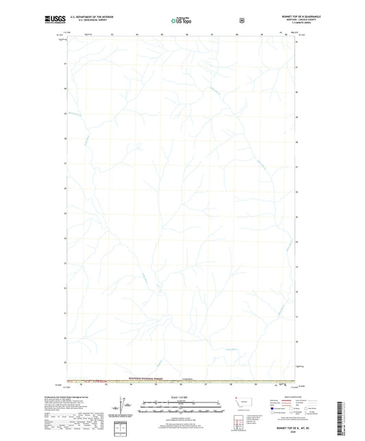 Bonnet Top OE N Montana US Topo Map Image
