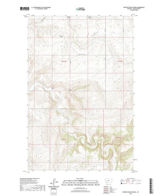 Boston Coulee School Montana US Topo Map Image