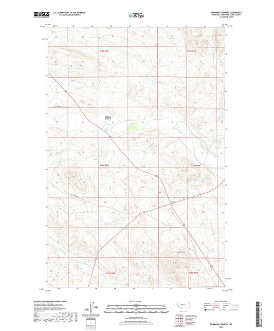 Bowmans Corners Montana US Topo Map Image