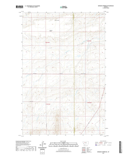 Bowmans Corners NE Montana US Topo Map Image