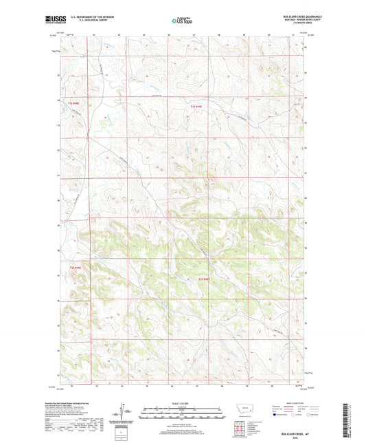 Box Elder Creek Montana US Topo Map Image