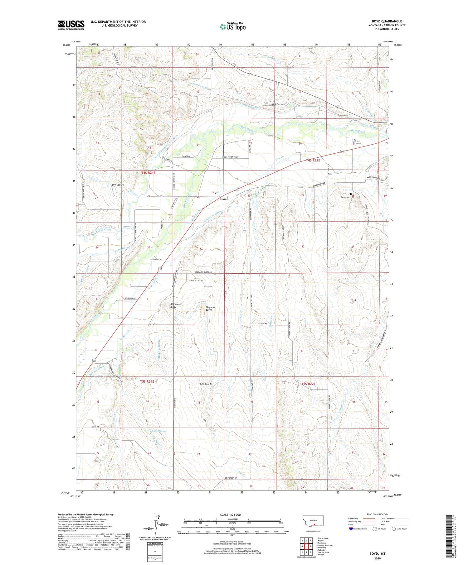 Boyd Montana US Topo Map Image