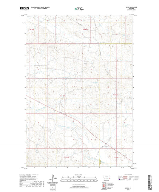 Boyes Montana US Topo Map Image