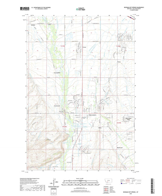 Bozeman Hot Springs Montana US Topo Map Image