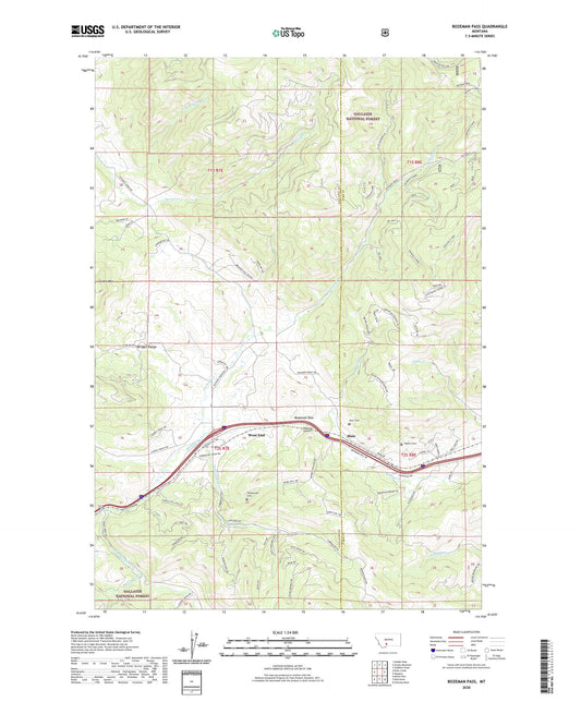 Bozeman Pass Montana US Topo Map Image