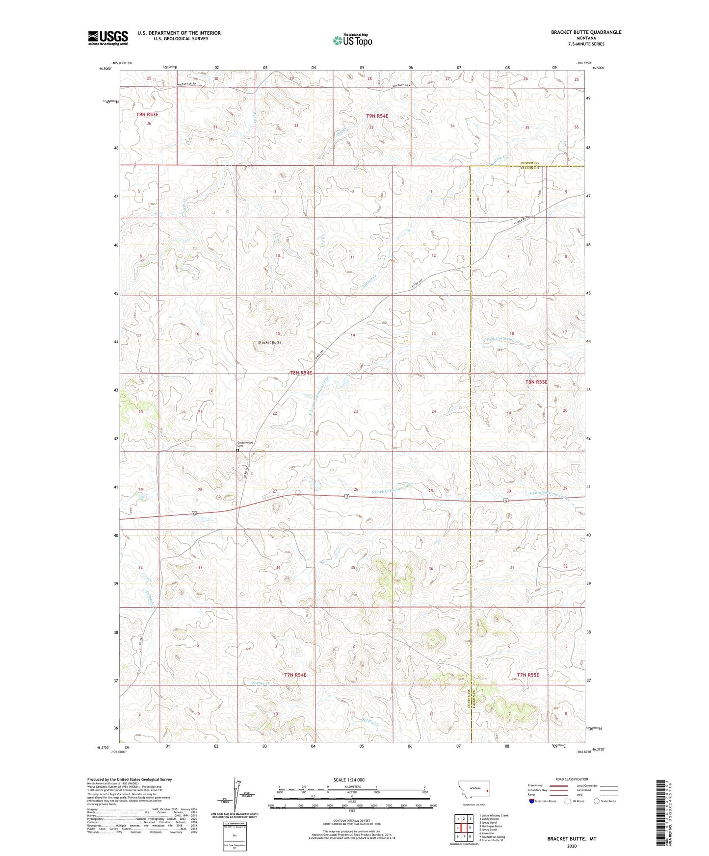 Bracket Butte Montana US Topo Map Image