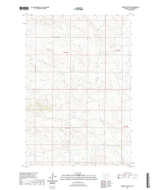 Bracket Butte SE Montana US Topo Map Image