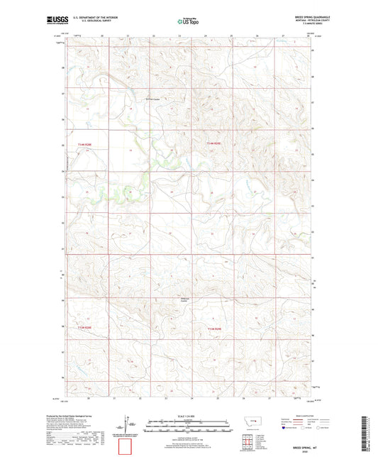 Breed Spring Montana US Topo Map Image
