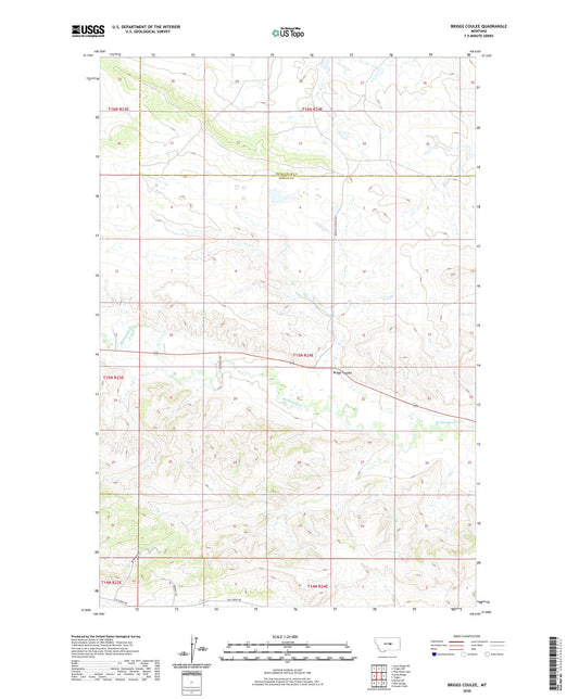 Briggs Coulee Montana US Topo Map Image