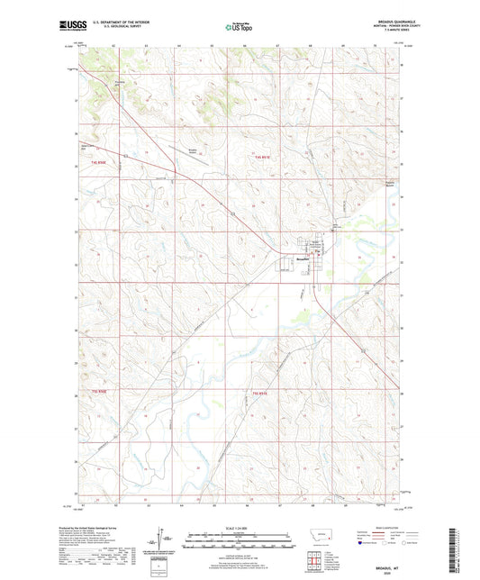 Broadus Montana US Topo Map Image