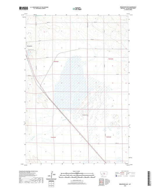 Broadview East Montana US Topo Map Image