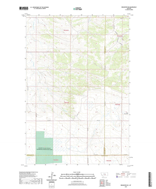 Broadview NE Montana US Topo Map Image