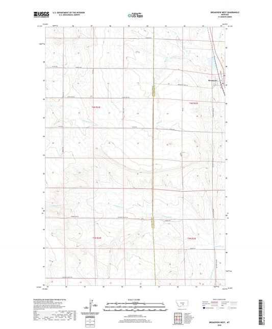 Broadview West Montana US Topo Map Image