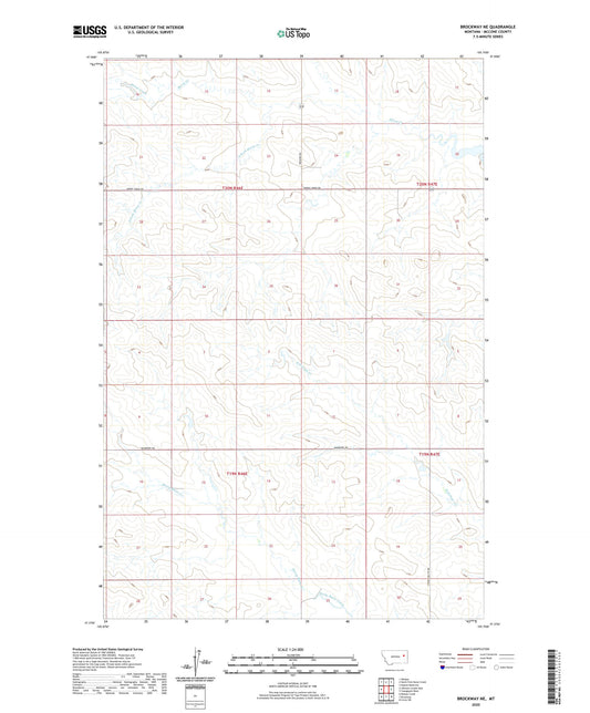 Brockway NE Montana US Topo Map Image