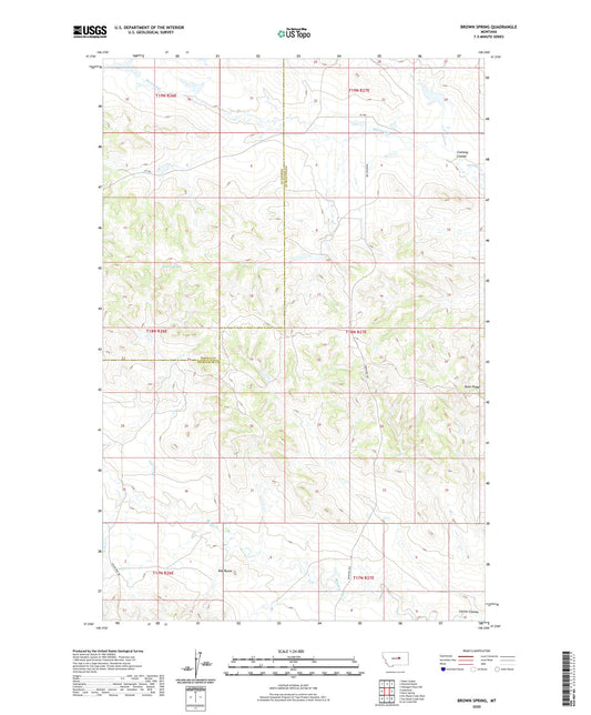 Brown Spring Montana US Topo Map Image