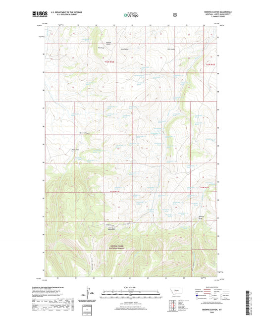 Browns Canyon Montana US Topo Map Image