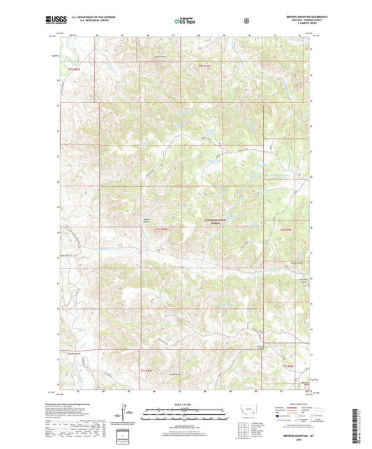 Browns Mountain Montana US Topo Map Image