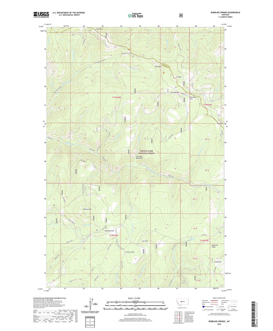Bubbling Springs Montana US Topo Map Image