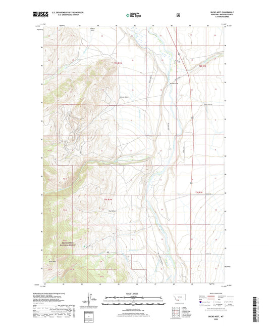 Bucks Nest Montana US Topo Map Image