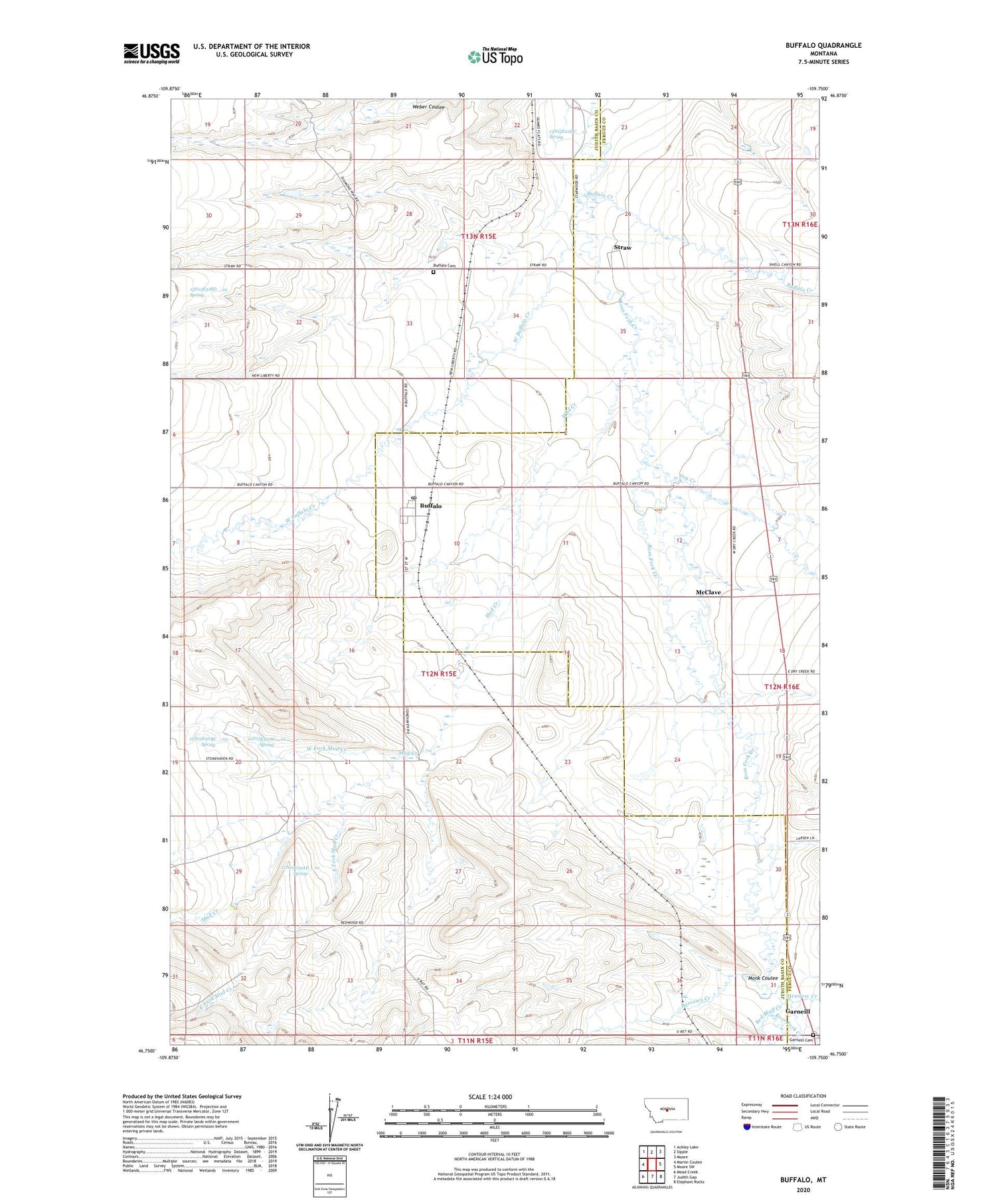 Buffalo Montana US Topo Map Image