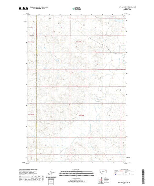 Buffalo Creek NE Montana US Topo Map Image
