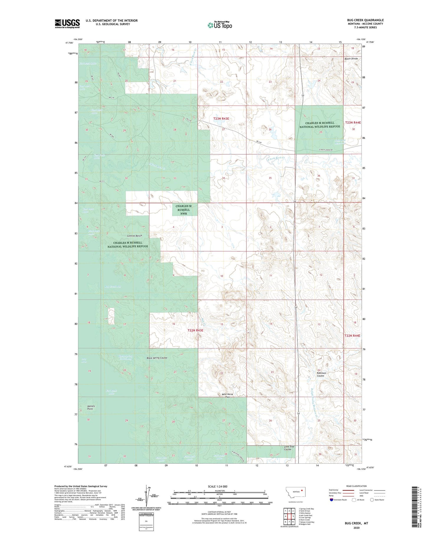 Bug Creek Montana US Topo Map Image
