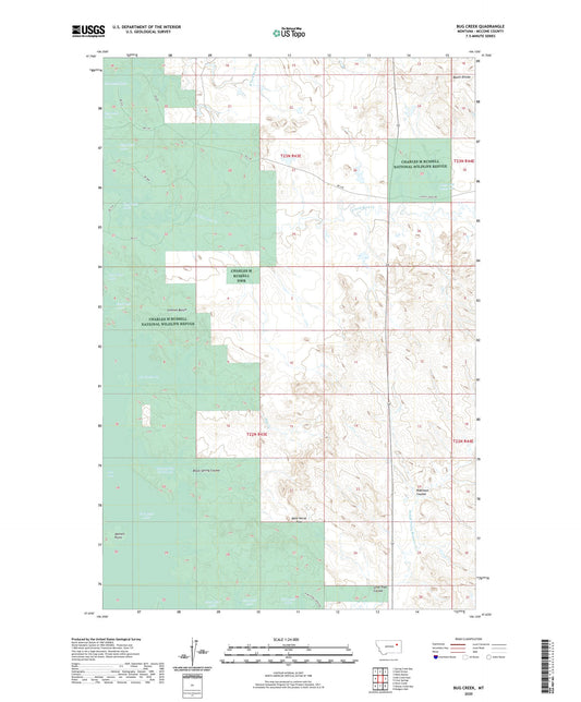 Bug Creek Montana US Topo Map Image
