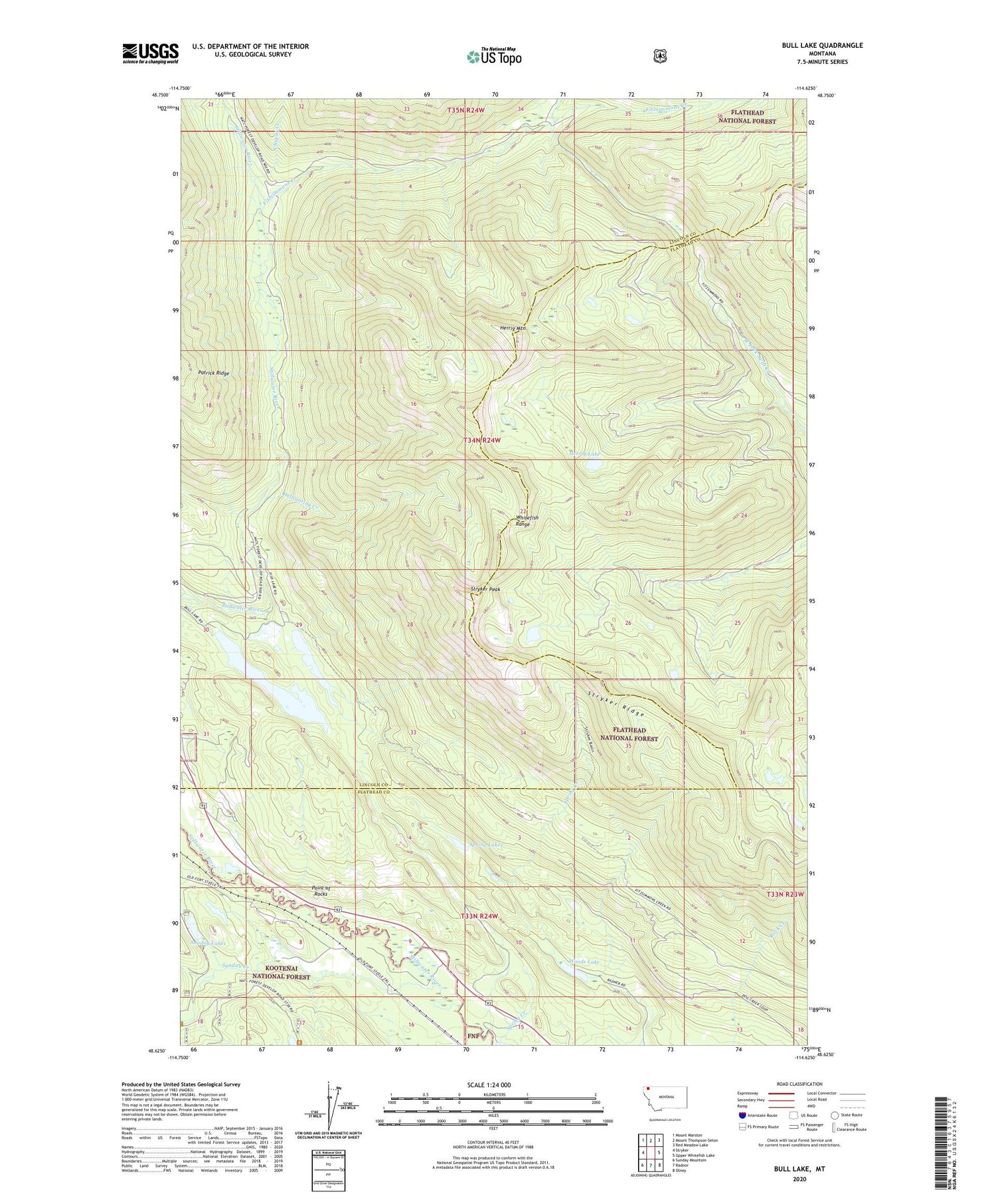 Bull Lake Montana US Topo Map Image