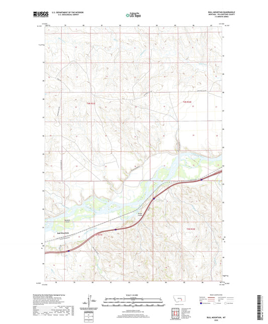 Bull Mountain Montana US Topo Map Image