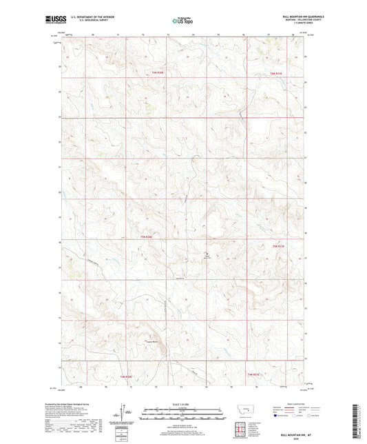 Bull Mountain NW Montana US Topo Map Image