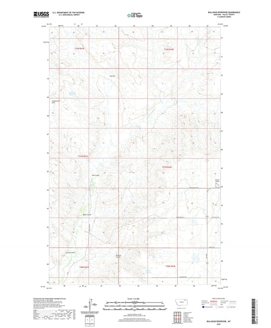 Bullhead Reservoir Montana US Topo Map Image