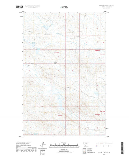 Burnett Flats East Montana US Topo Map Image