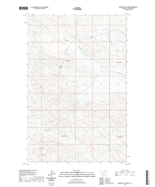 Burnett Flats West Montana US Topo Map Image