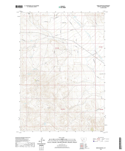 Burns Mountain Montana US Topo Map Image