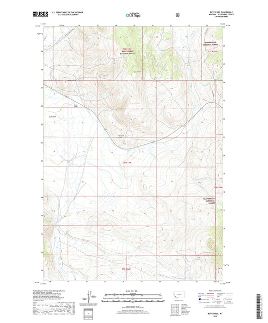 Butch Hill Montana US Topo Map Image