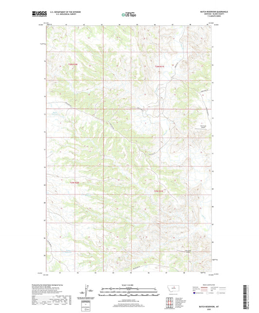 Butch Reservoir Montana US Topo Map Image