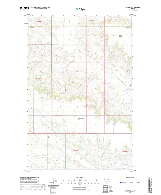Butler Table Montana US Topo Map Image