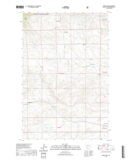 Byrne Creek Montana US Topo Map Image