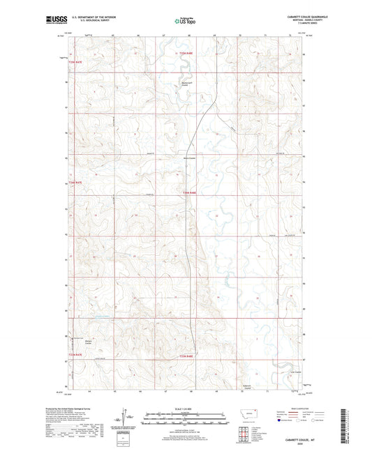 Cabarett Coulee Montana US Topo Map Image