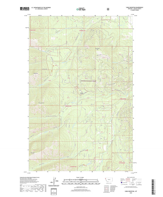 Cable Mountain Montana US Topo Map Image