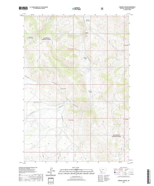 Caboose Canyon Montana US Topo Map Image