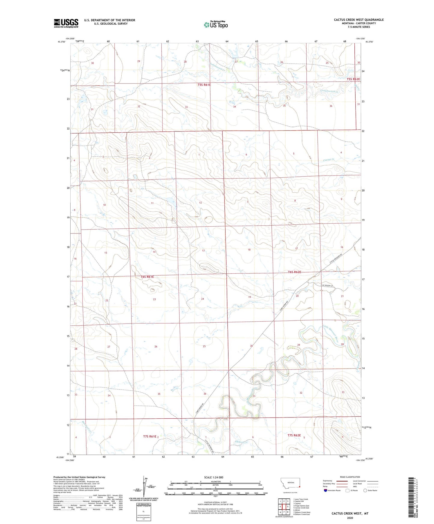 Cactus Creek West Montana US Topo Map Image
