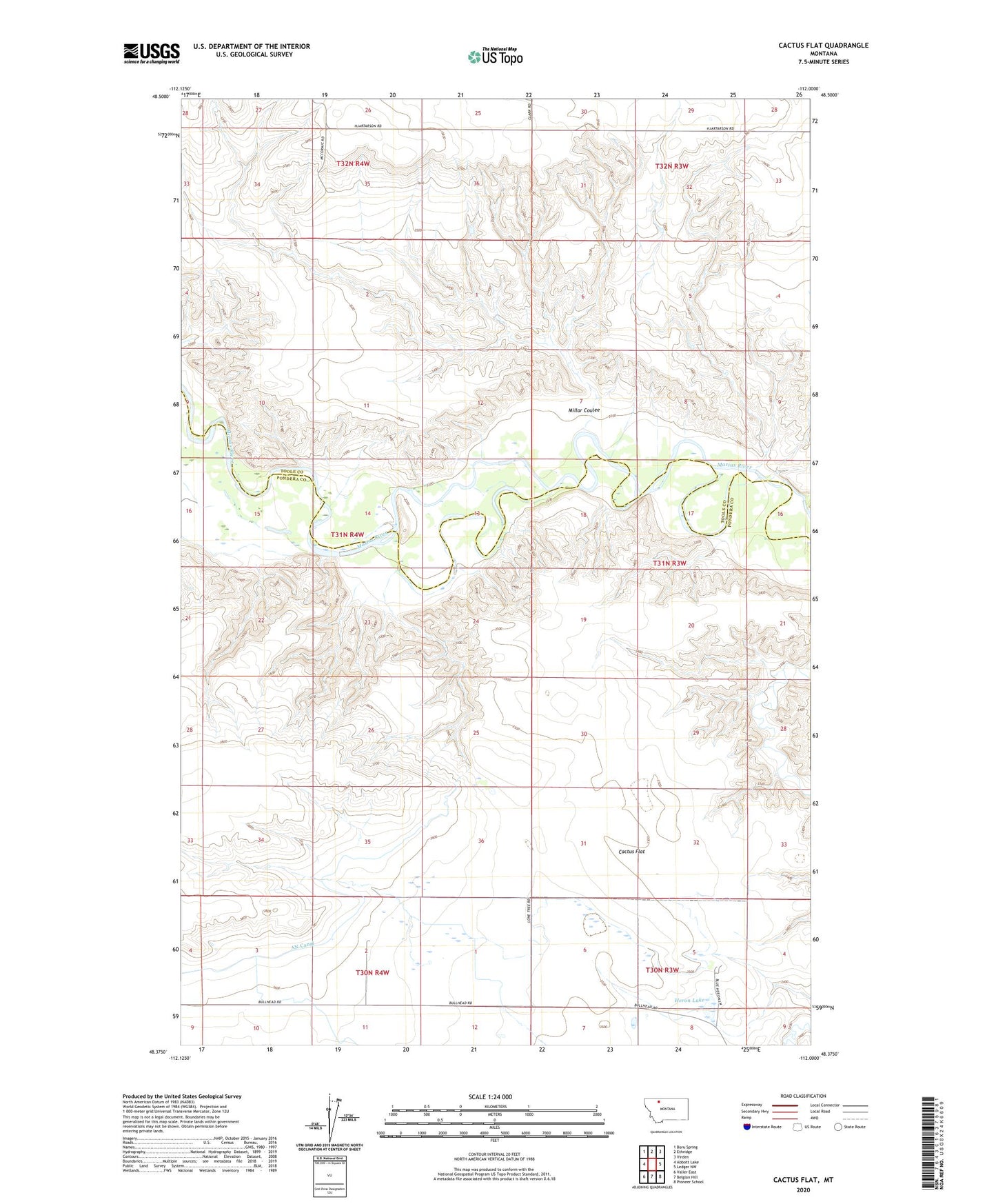 Cactus Flat Montana US Topo Map Image