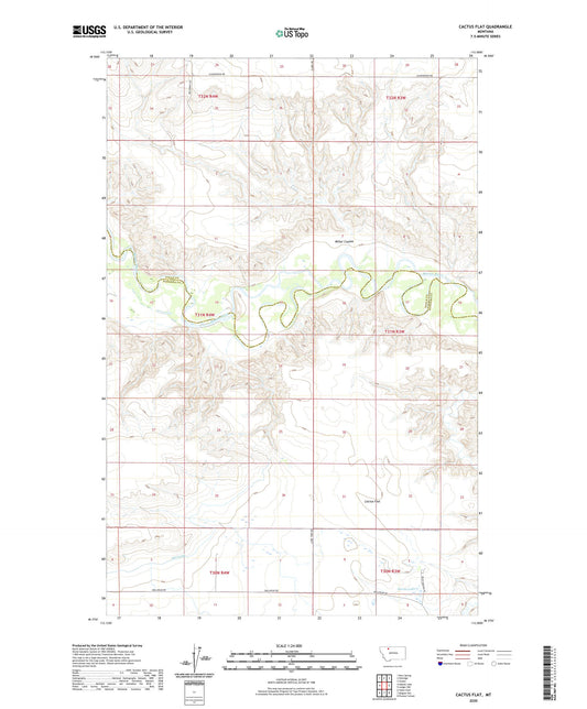 Cactus Flat Montana US Topo Map Image