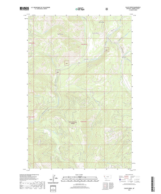 Calico Creek Montana US Topo Map Image