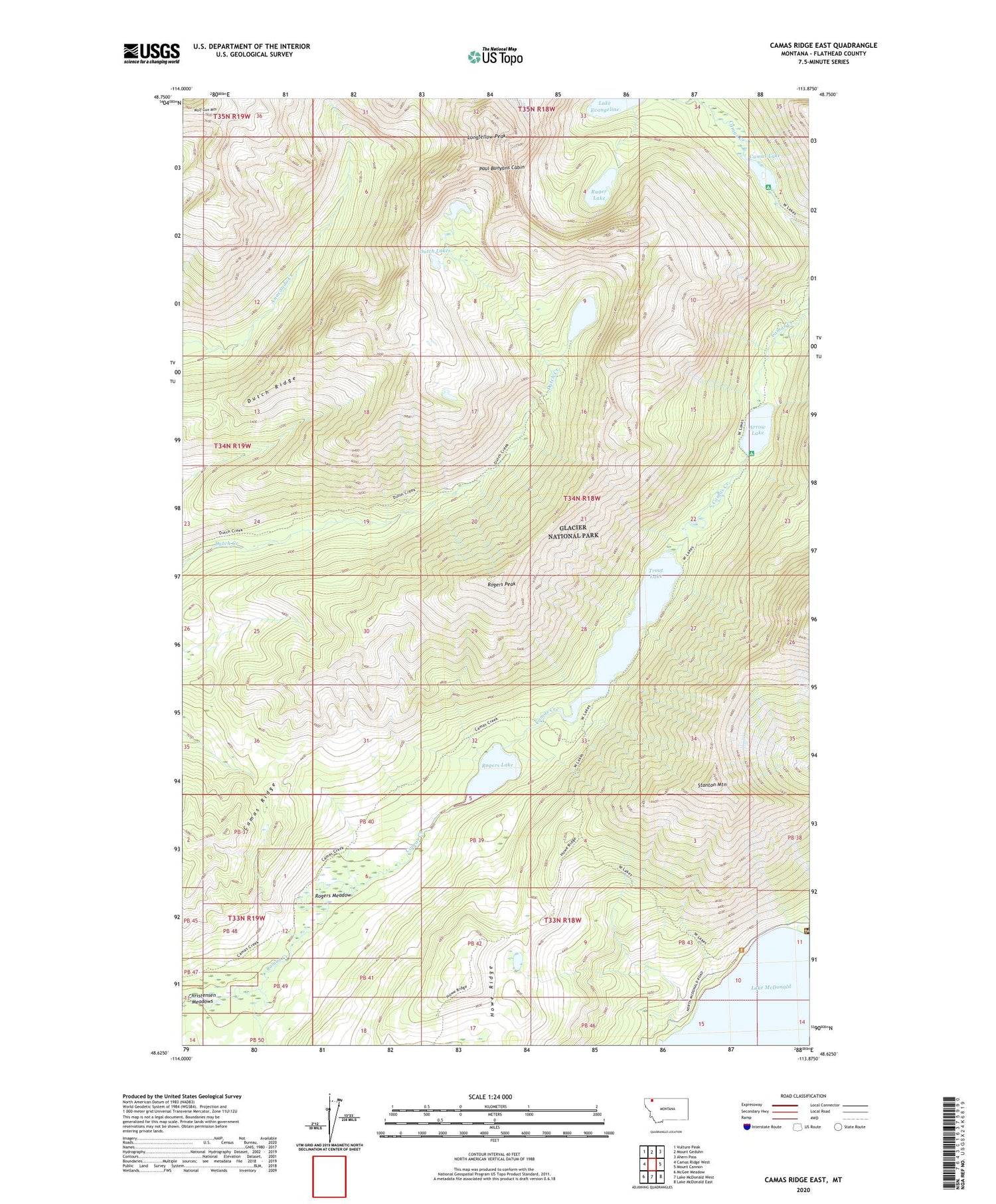Camas Ridge East Montana US Topo Map Image