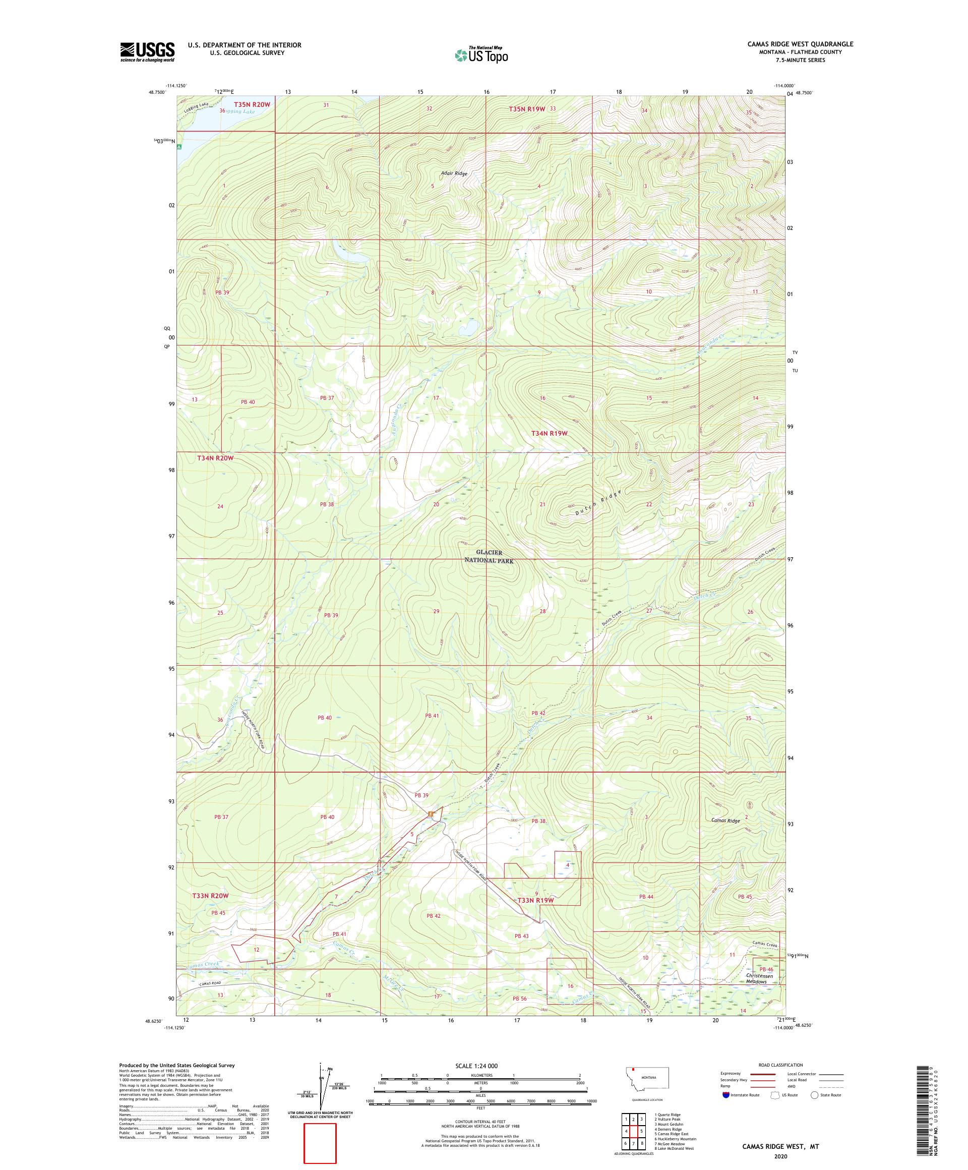 Camas Ridge West Montana US Topo Map – MyTopo Map Store