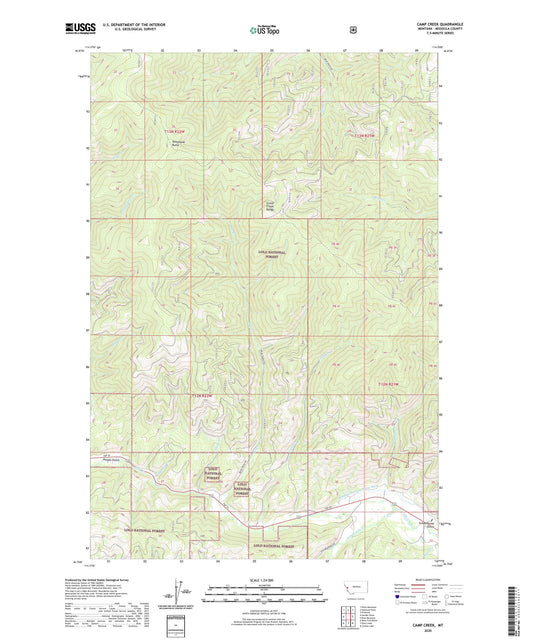 Camp Creek Montana US Topo Map Image