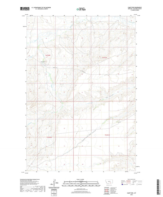 Camp Four Montana US Topo Map Image