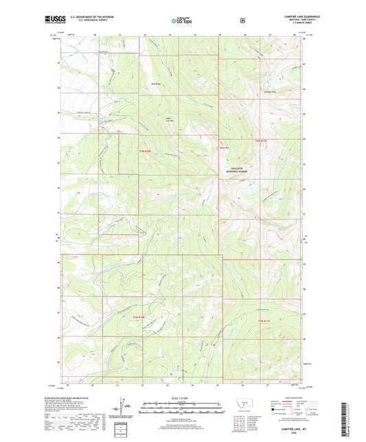 Campfire Lake Montana US Topo Map Image